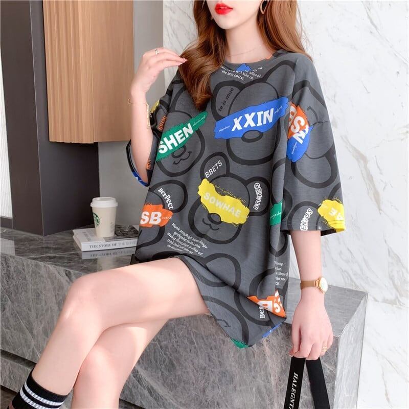 オシャレ度満点 プリント カジュアル Tシャツ カットソー＜S-3344＞