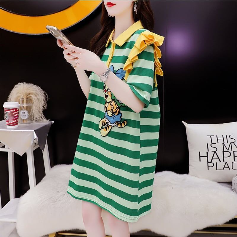 個性的なデザイン プリント オシャレ度満点 Tシャツ カットソー ワンピース＜S-3514＞