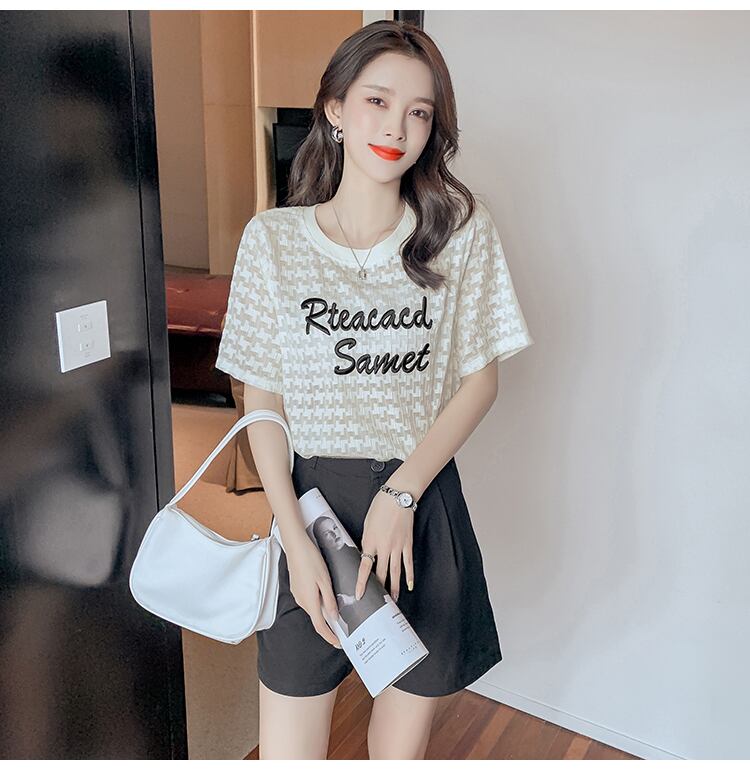 【半額！期間限定！！】大活躍 シフォン 定番シンプル 刺繍 全3色 Tシャツ カットソー ＜S-8601＞