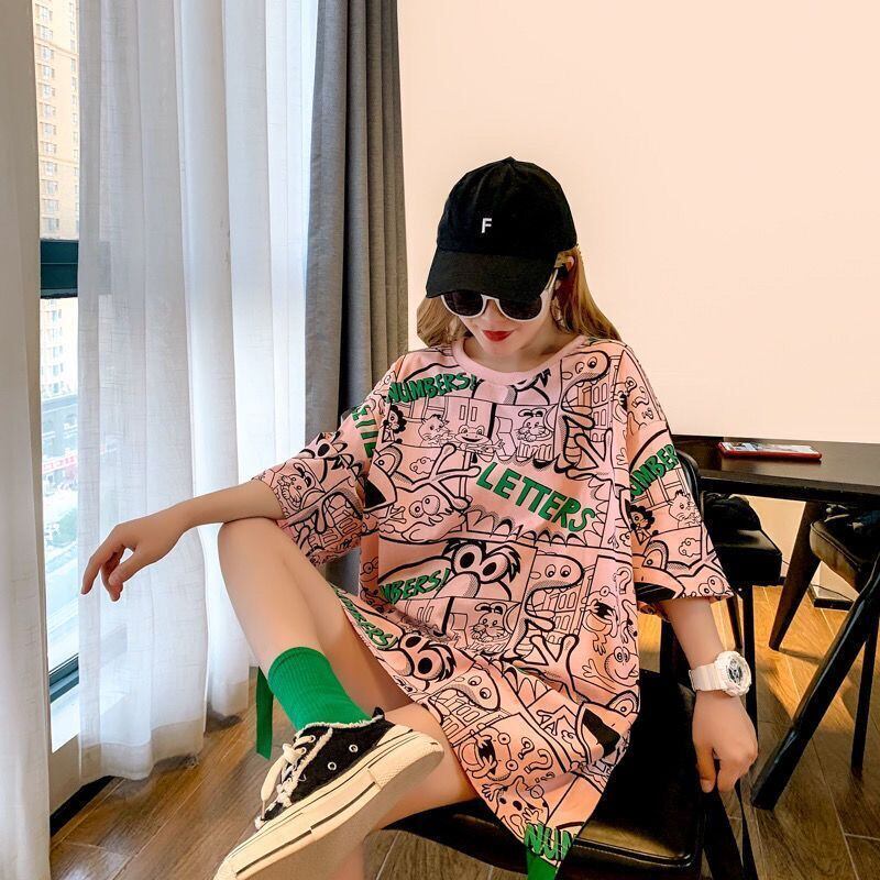 超人気 アバンギャルド 個性派 ラウンドネック プリント全2色 半袖Tシャツ<S-8720>