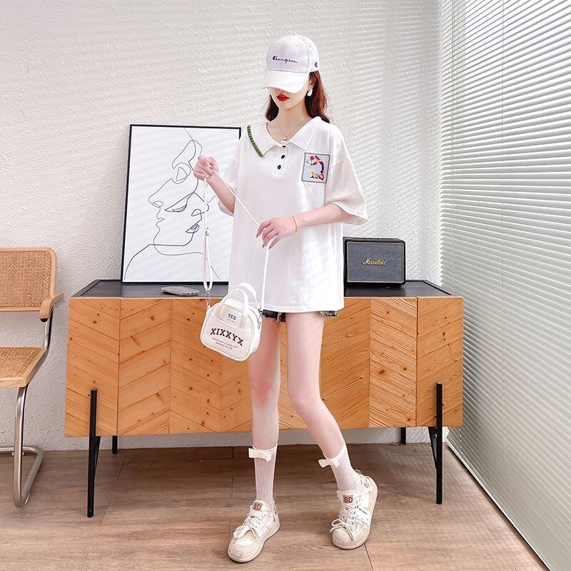絶対欲しい キュート 定番シンプル 切り替え 全2色 半袖Tシャツ<S-8742>