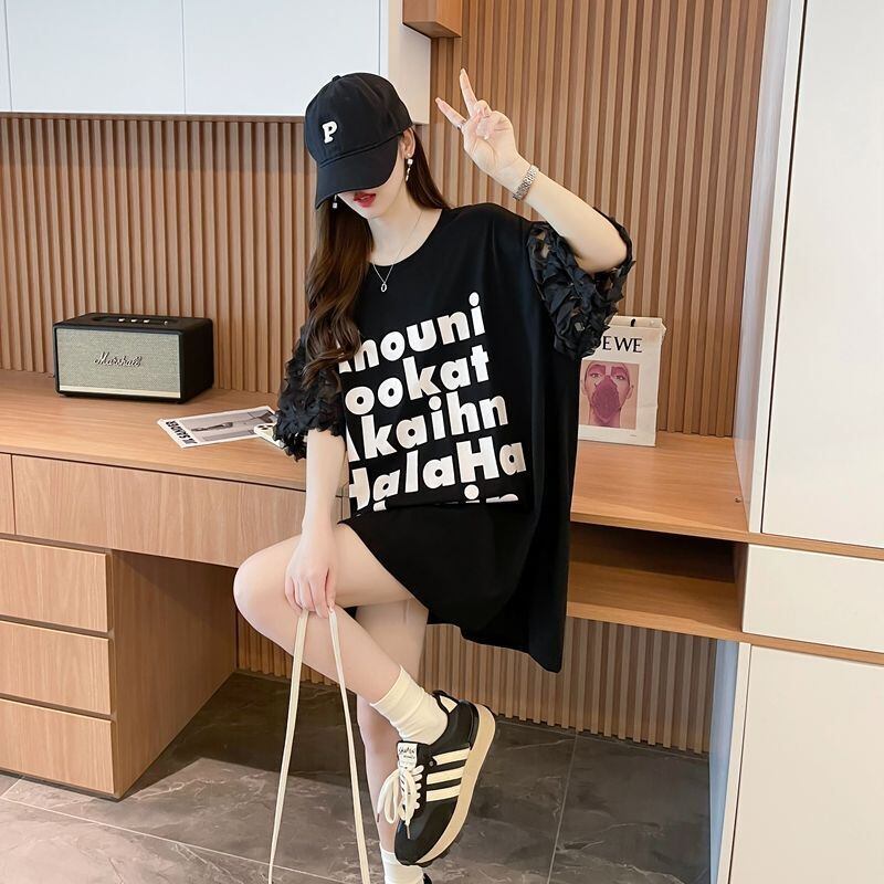 ファッション 切り替え 個性派 プリント 3色選択 半袖Tシャツ＜S-8548＞