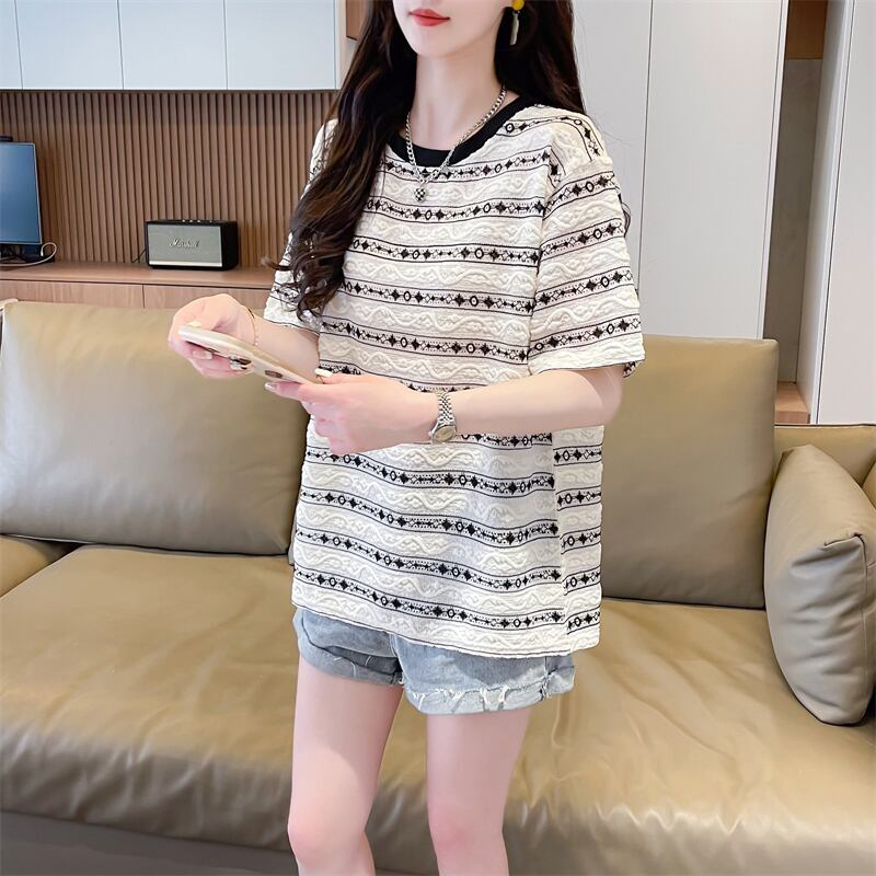 おすすめ ストライプ柄 着心地抜群 半袖 Tシャツ＜S-8264＞