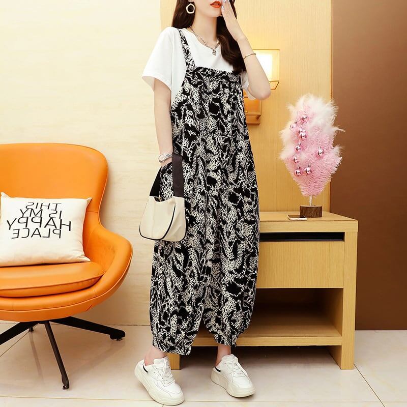 好感度満載 Tシャツ＋サロペット 女性力を高める セットアップ＜S-3134＞