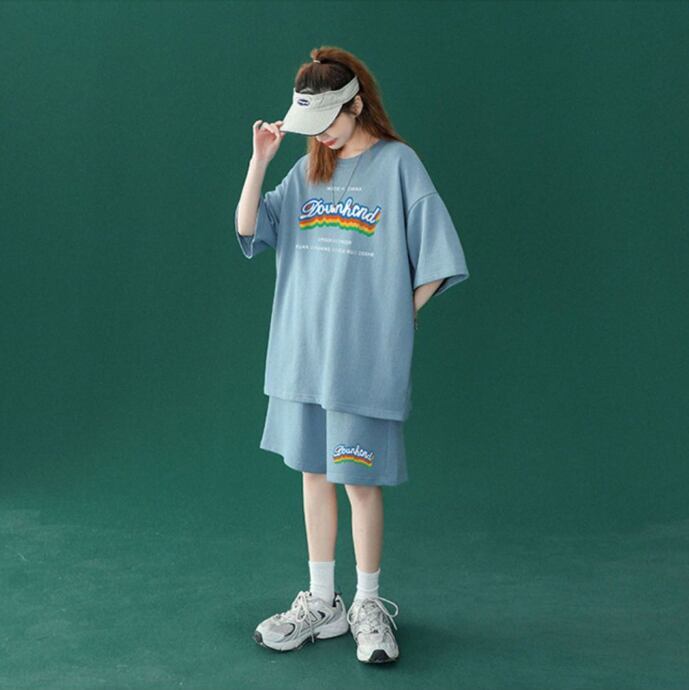 【半額セール】早い者勝ち  半袖Ｔシャツⅹパンツセット全4色 男女兼用<S-6553>