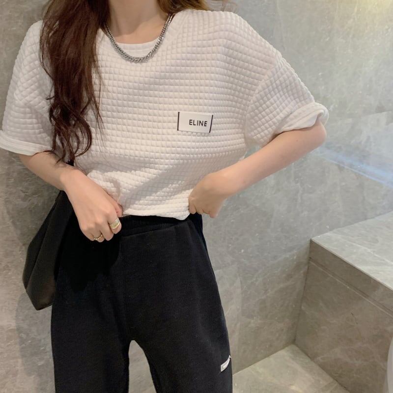 スタイリッシュ ラウンドネック 一目惚れ Tシャツ カットソー＜S-2982＞