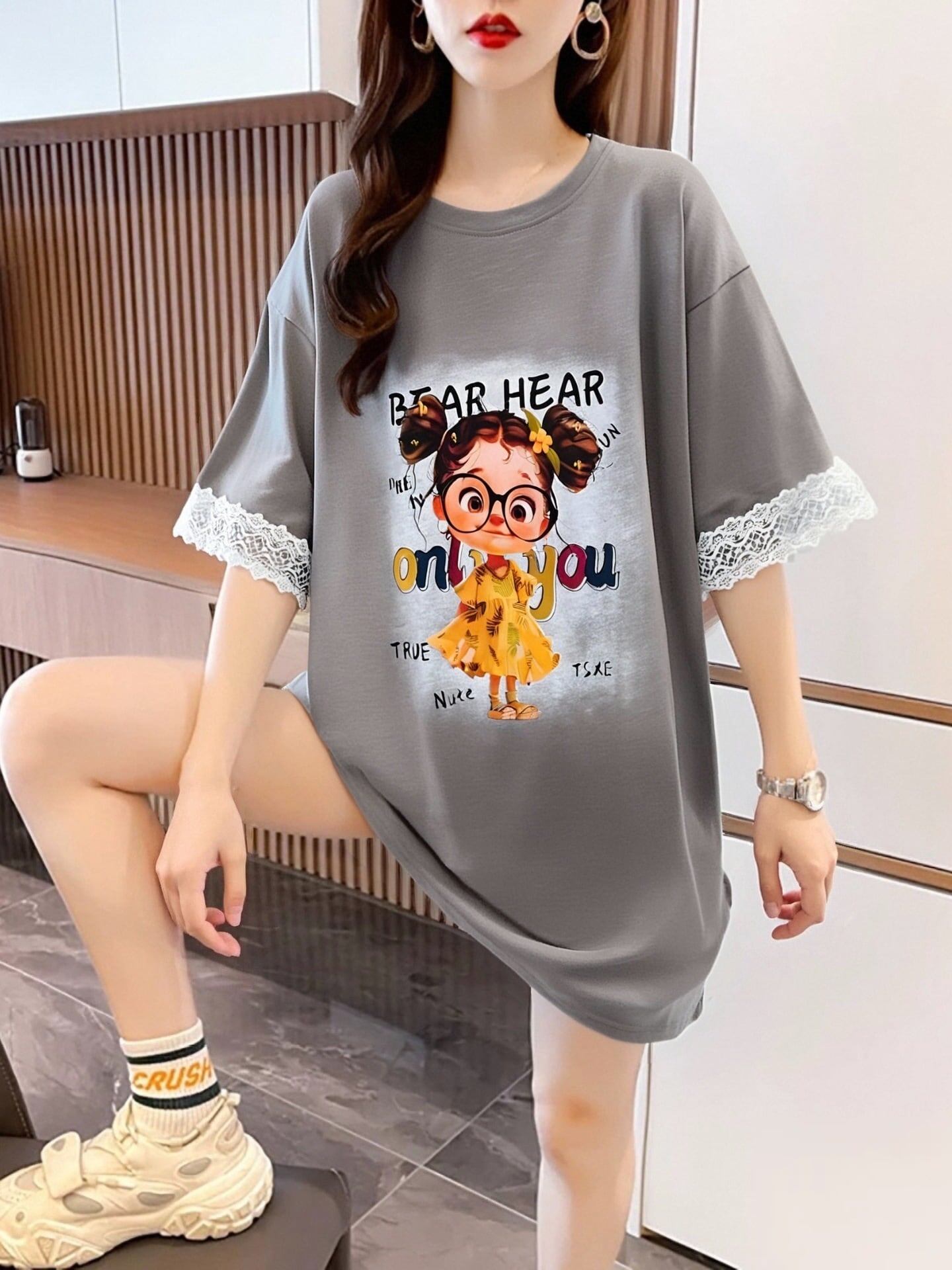 美人度アップ カジュアル 好感度UP 全4色 半袖 Tシャツ ＜S-11118＞