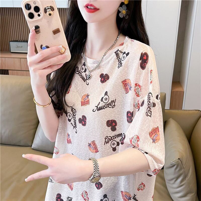 【半額！期間限定！！】売り切れ必至 アバンギャルド カジュアル プリント 半袖Tシャツ＜S-8577＞