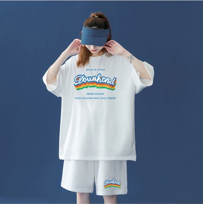 【半額セール】早い者勝ち  半袖Ｔシャツⅹパンツセット全4色 男女兼用<S-6553>