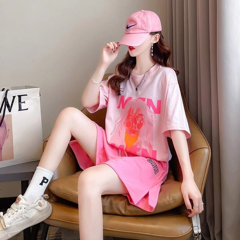 好感度UP カジュアル ファッション 上質 Ｔシャツⅹパンツセット<S-8456>