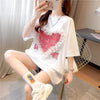 個性的なデザイン 切り替え 今季大好評 プリント Tシャツ カットソー＜S-3410＞