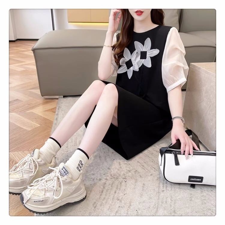 夏新作 ロング 花柄 Tシャツ 三色 ＜S-2836＞