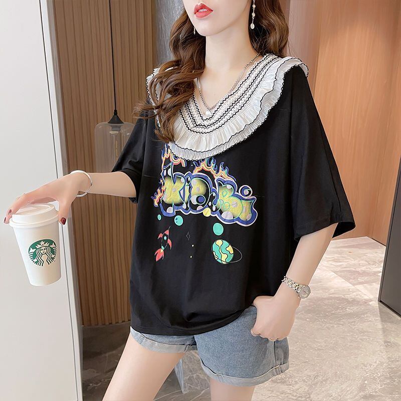 【半額！期間限定！！】オシャレ度満点 キュート 着心地抜群 プリント 全3色 Tシャツ カットソー＜S-8536＞