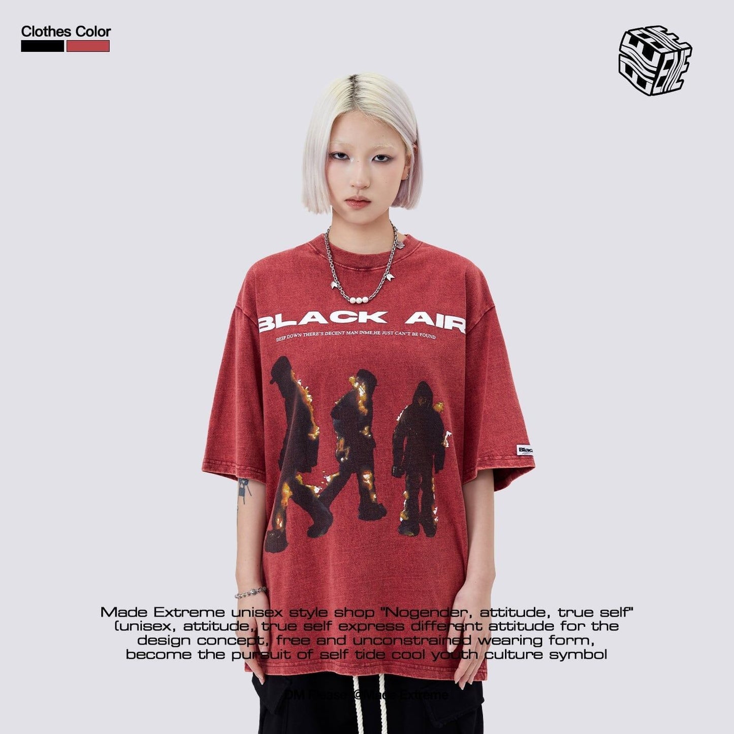 タイドブランド  アメリカンストリート レトロフレームプリントTシャツ<S-2905>