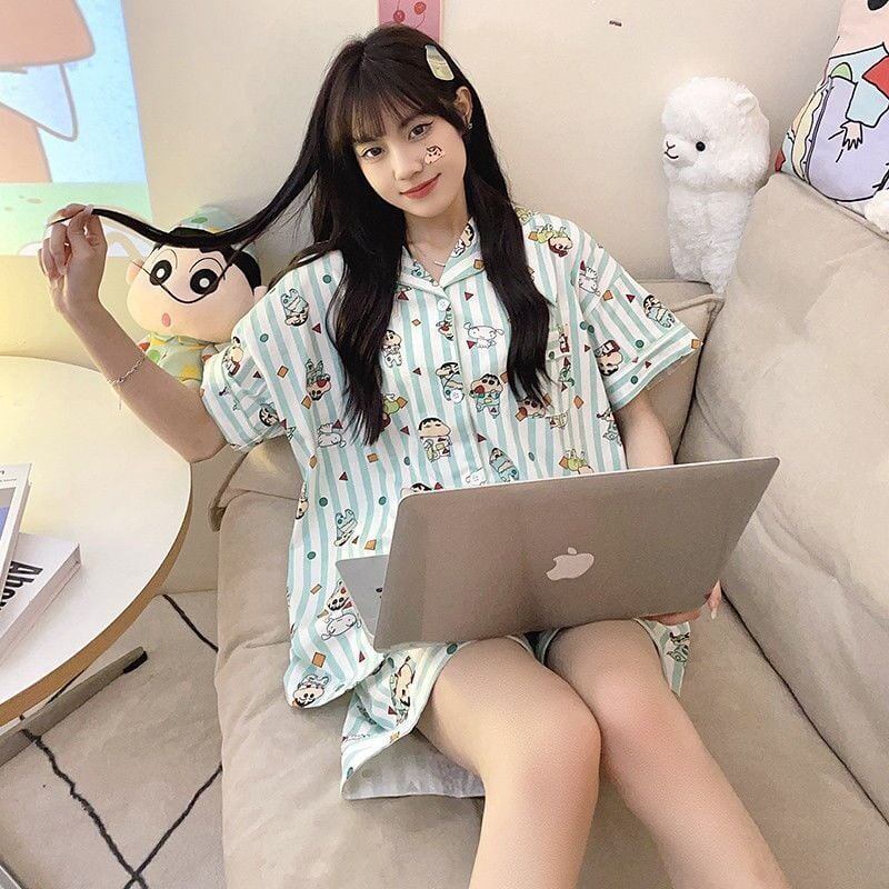 軽くて涼しくて可愛い！！激推し パジャマ プリント 半袖トップスⅹショートパンツセット<S-8971>
