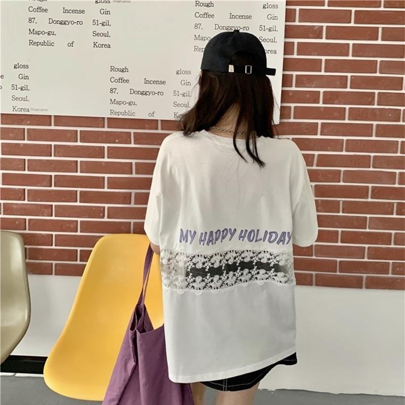 オシャレ度満点 切り替え 一目惚れ プリント Tシャツ カットソー＜S-3560＞