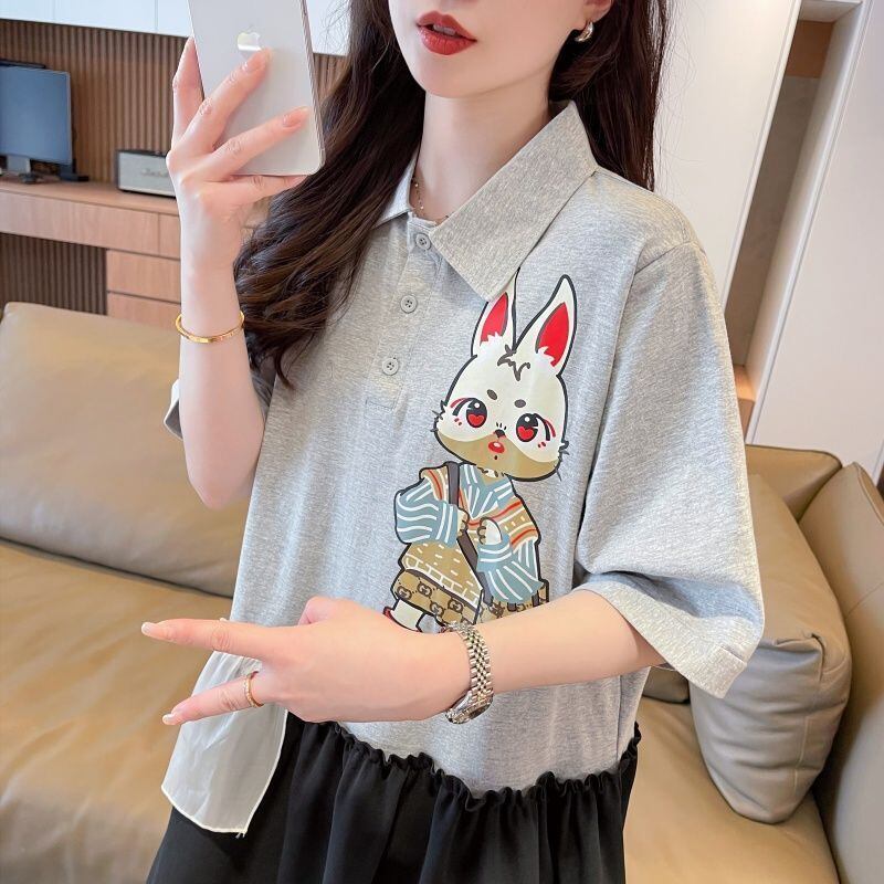 【人気商品再入荷】美人度アップ 好感度UP 海外トレンド カジュアル 全3色 半袖 Tシャツ ＜S-11499＞