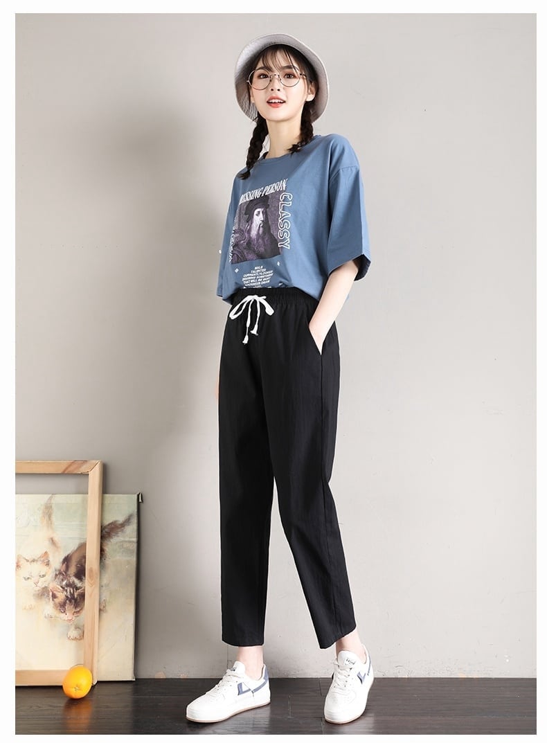 定番シンプル  ファッション ゆったりパンツ<S-6541>