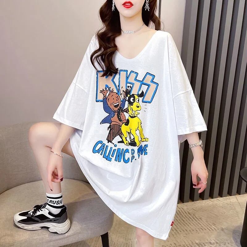 ファッション ゆったり プリント 全4色 半袖 Tシャツ＜S-11518＞
