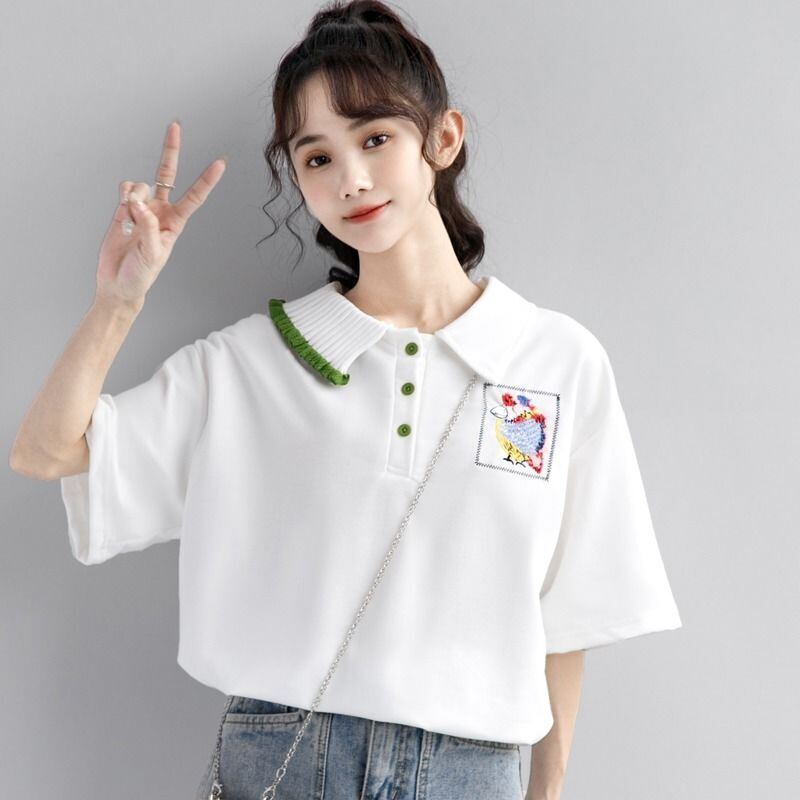 絶対欲しい キュート 定番シンプル 切り替え 全2色 半袖Tシャツ<S-8742>