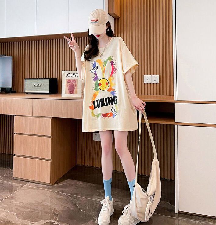 着回し力抜群 キュート カジュアル プリント 半袖Ｔシャツ全2色 <S-8550>