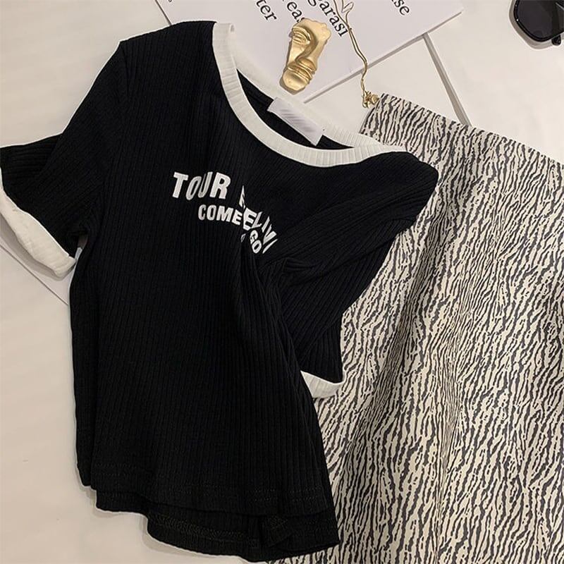 ゆったり感アップ アルファベット ファッション Tシャツ カットソー＜S-3077＞