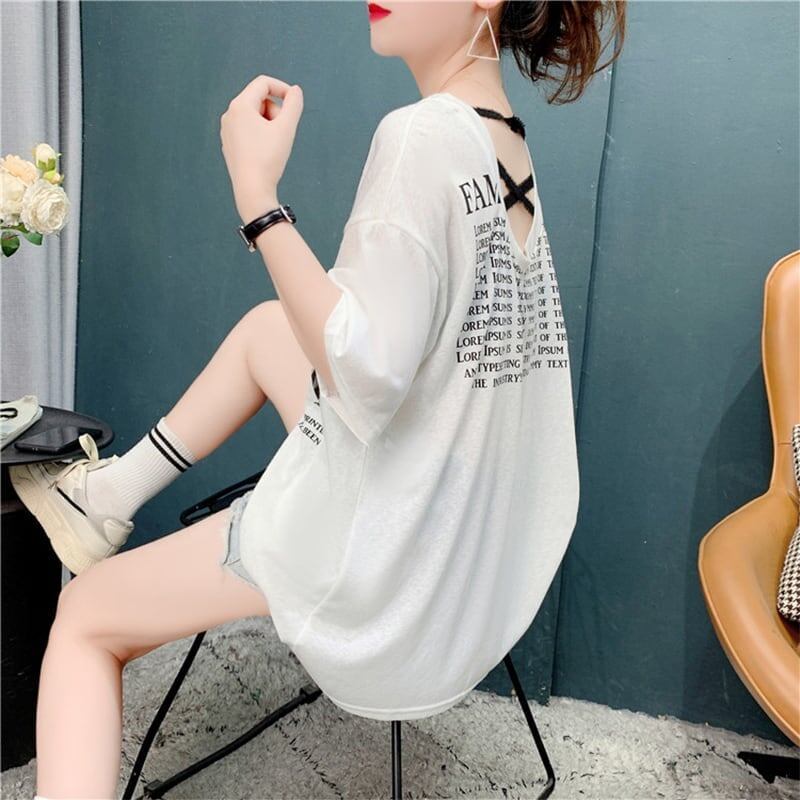 デザイン感 切り替え チャーミング プリント Tシャツ カットソー＜S-3517＞