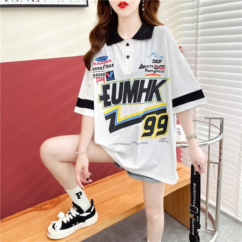 着心地抜群 切り替え 女性力を高める プリント Tシャツ カットソー＜S-3524＞