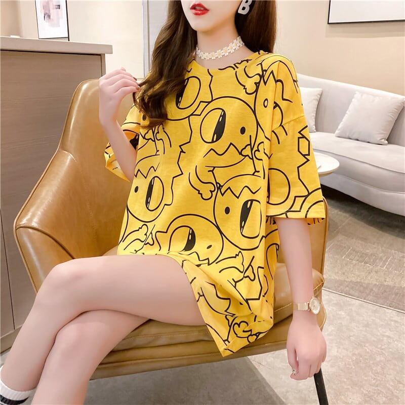 カジュアル 切り替え ファッション プリント Tシャツ カットソー＜S-3484＞
