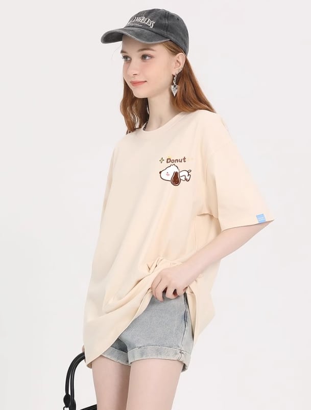 男女兼用 イラストプリント 半袖 Tシャツ <S-13139>