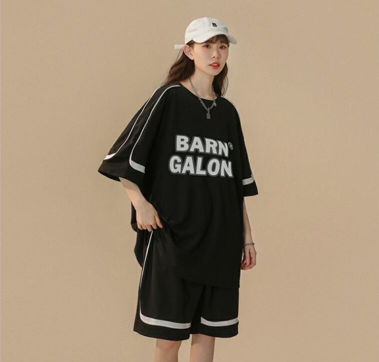 大好評 ファッション カジュアル ルーズ半袖Ｔシャツⅹパンツセット<S-6539>