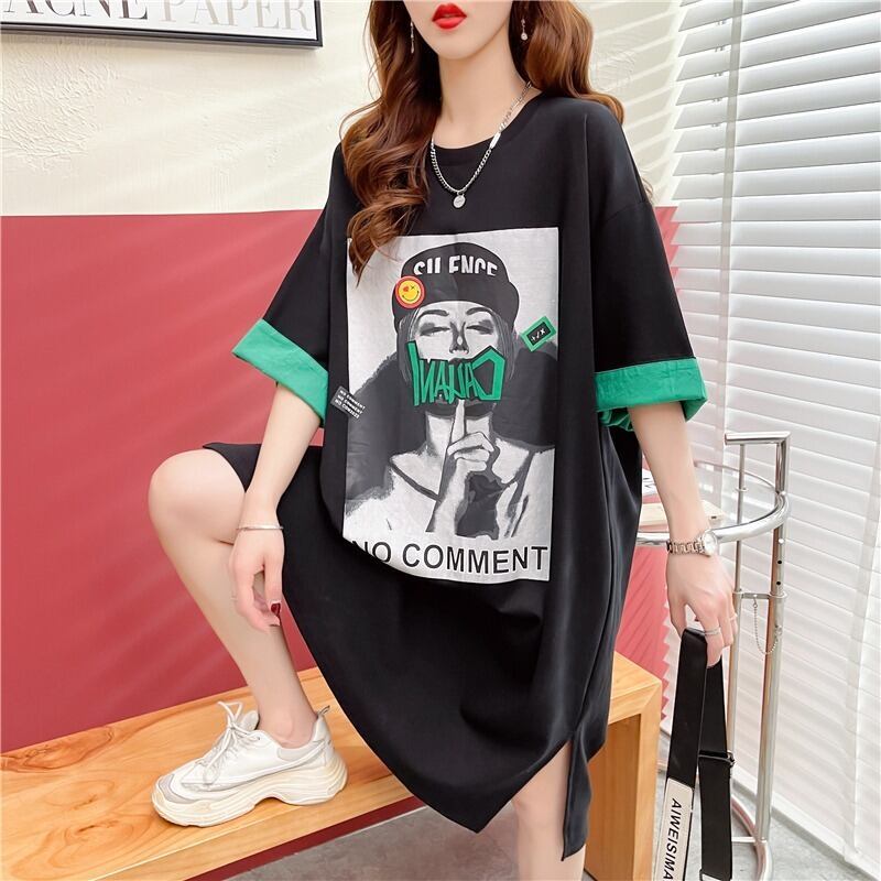 【半額！期間限定！！】今季マストバイ プリント カジュアル Tシャツ カットソー ワンピース＜S-8533＞