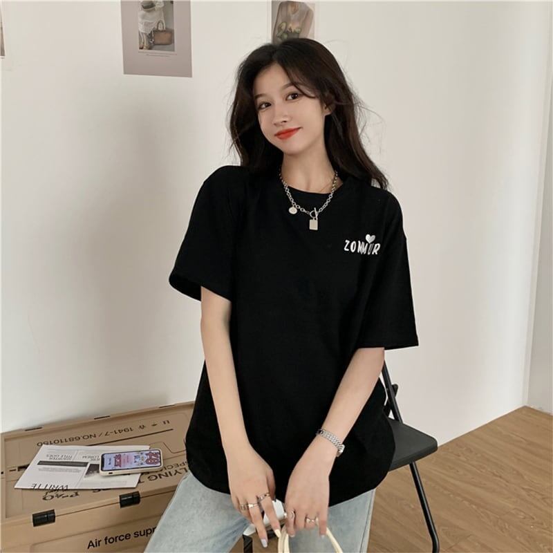 デザイン感 切り替え チャーミング プリント Tシャツ カットソー＜S-3538＞