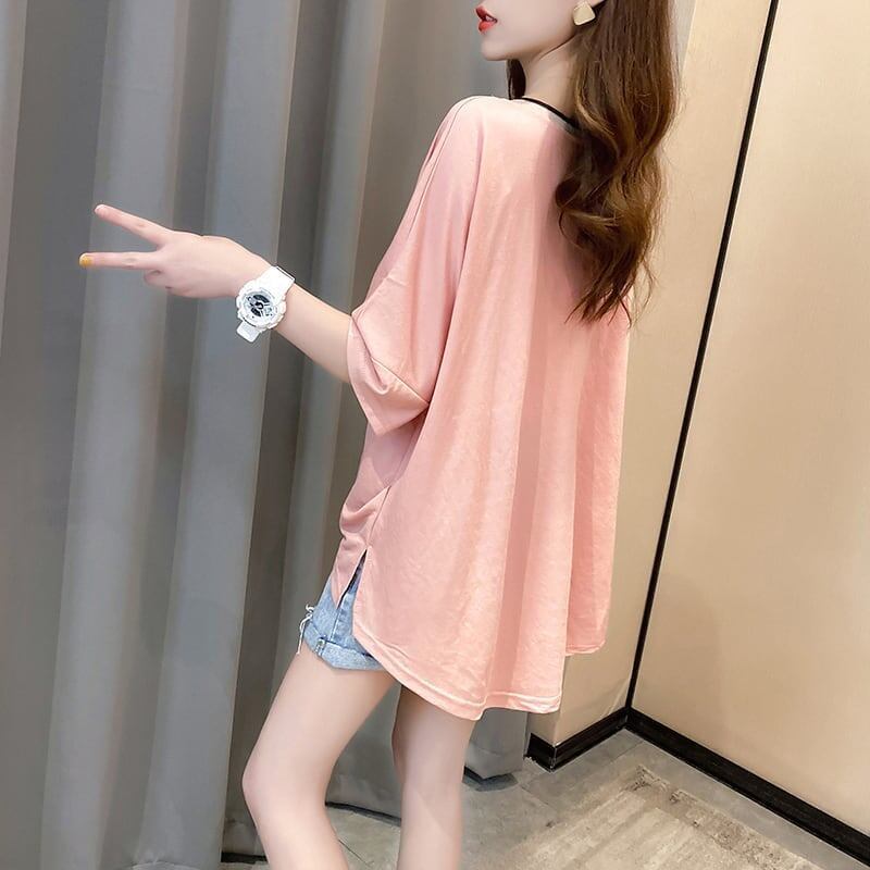 着心地抜群 3色選択可 女性力を高める Vネック Tシャツ カットソー＜S-3094＞