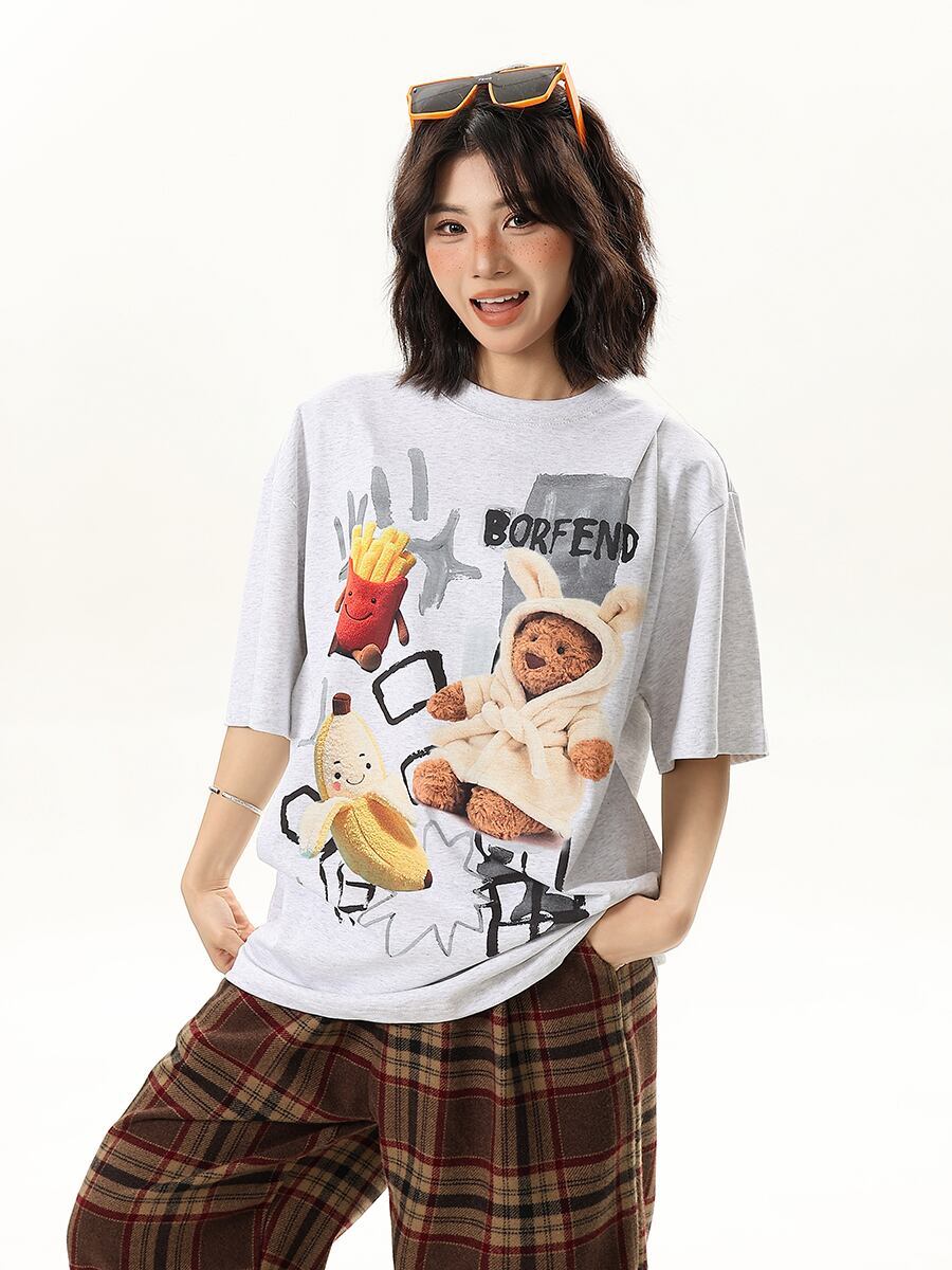 売れ筋 早い者勝ち 絶対流行 カジュアル 2色選択 Tシャツ<S-11178>