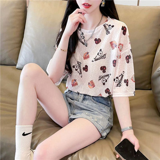 【半額！期間限定！！】売り切れ必至 アバンギャルド カジュアル プリント 半袖Tシャツ＜S-8577＞