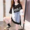 スタイリッシュ 切り替え 一目惚れ プリント Tシャツ カットソー＜S-3102＞