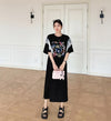 おすすめ レース ファッション 切り替え プリント Tシャツ カットソー ワンピース＜S-8535＞