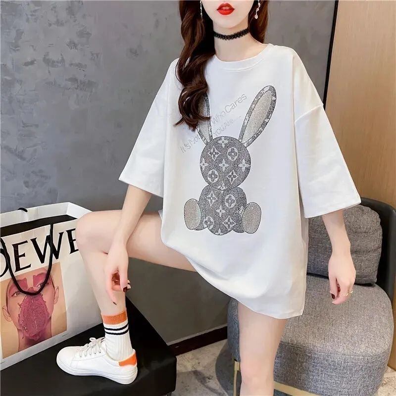 新商品 プリント ファッション ゆったり 全4色 半袖 Tシャツ＜S-8706＞
