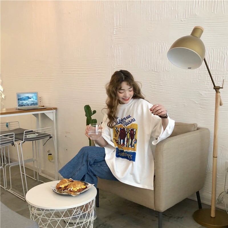 合わせやすい 切り替え 美人度アップ プリント Tシャツ カットソー＜S-3447＞