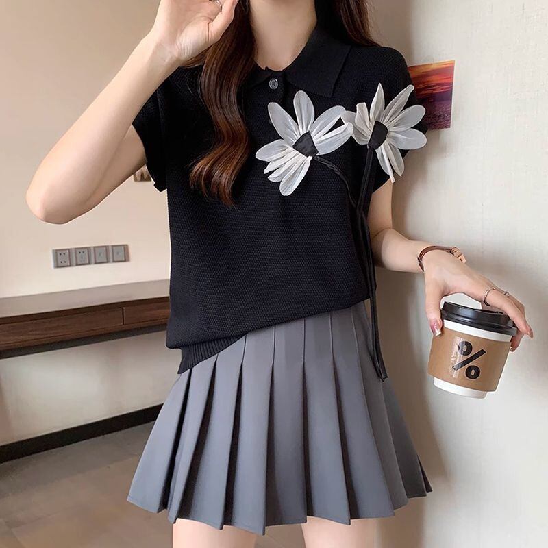新作 上質 話題沸騰中 好感度UP ニット 全2色 半袖Tシャツ＜S-8734＞
