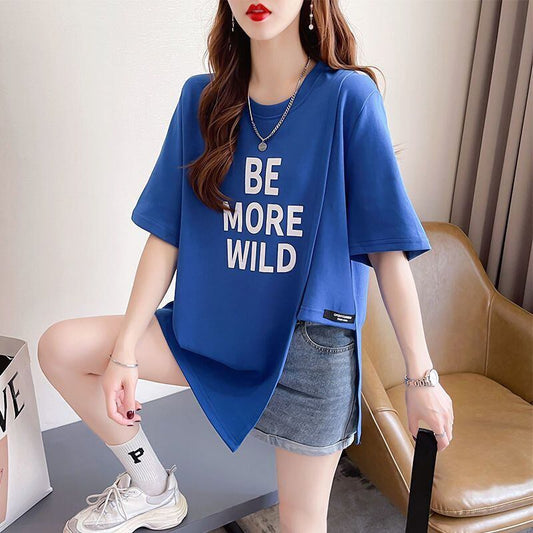 今季マストバイ タイルアップ ファッション感満々 プリント 4色選択 半袖Tシャツ＜S-9245＞