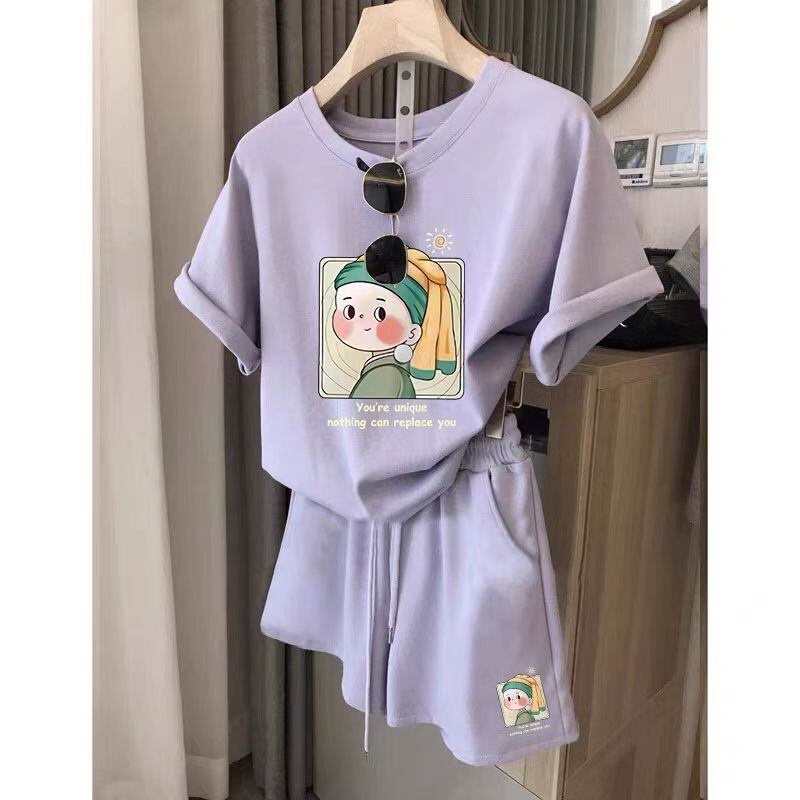 大活躍 カジュアル 夏に嬉しい機能付き 半袖Ｔシャツⅹパンツセット全4色<S-9147>