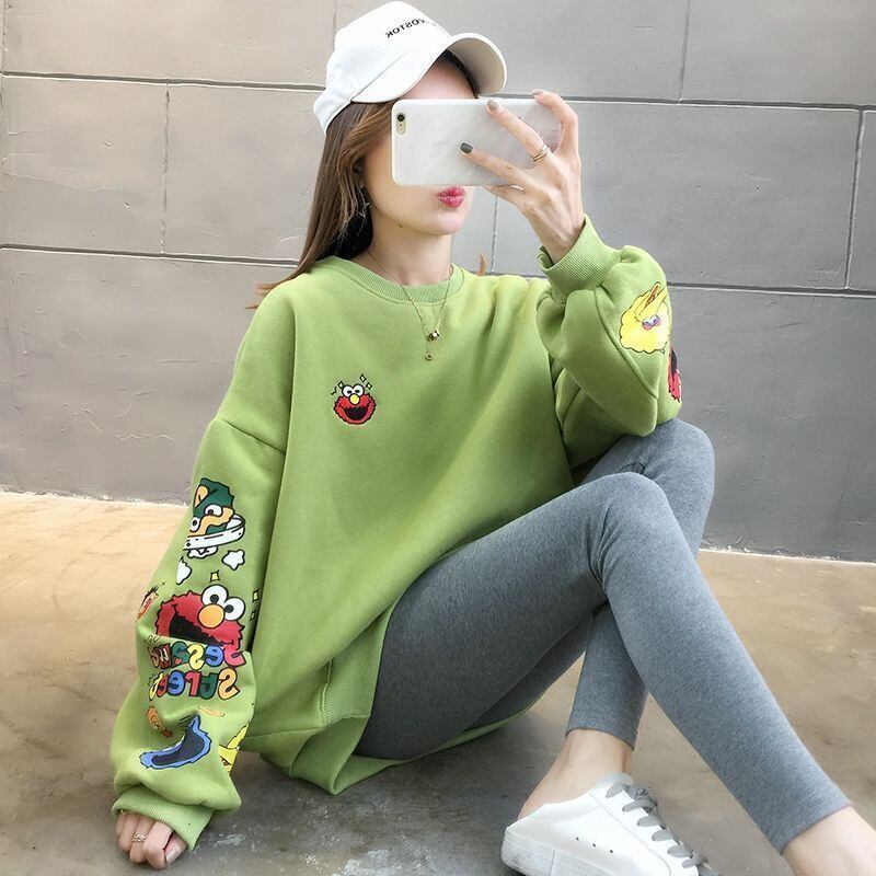 【人気商品再入荷】超人気 キュート ファッション ルーズ 男女兼用 スウェット<S-6837>