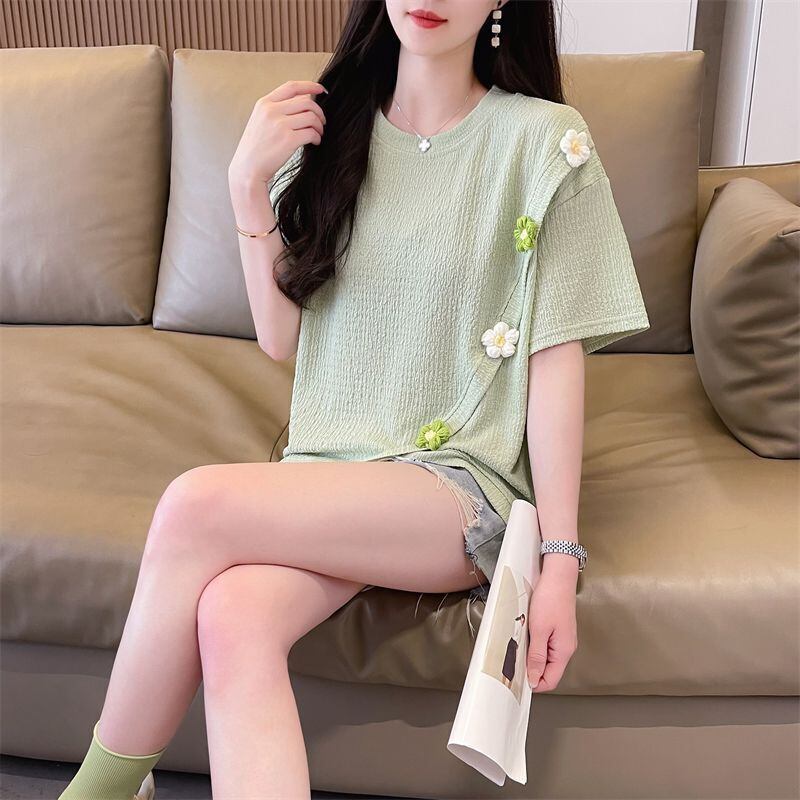 超人気 シンプル 好感度UP スウィート 3色選択 半袖Tシャツ＜S-8579＞