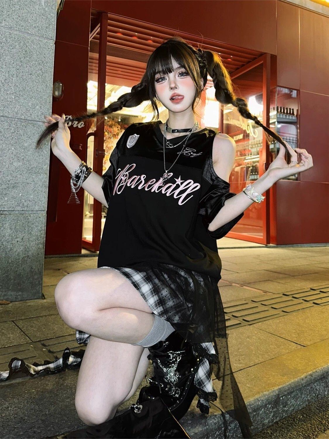 夏新作 オフショルダー ファッションTシャツ <S-13198>