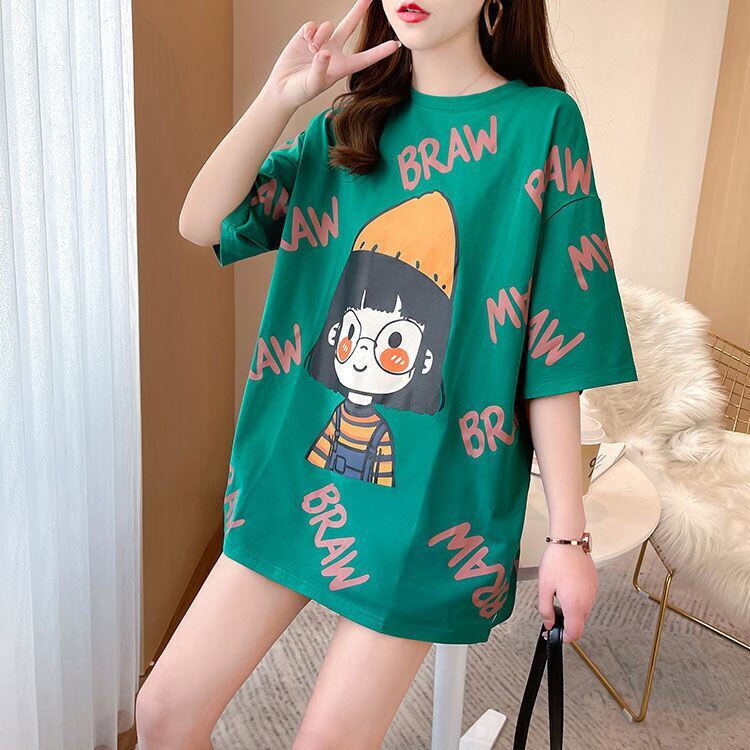 新商品 ラウンドネック 好感度満載 プリント Tシャツ カットソー＜S-8477＞