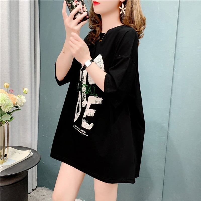 オシャレ度満点 切り替え 好感度満載 プリント Tシャツ カットソー＜S-3672＞