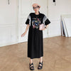 おすすめ レース ファッション 切り替え プリント Tシャツ カットソー ワンピース＜S-8535＞