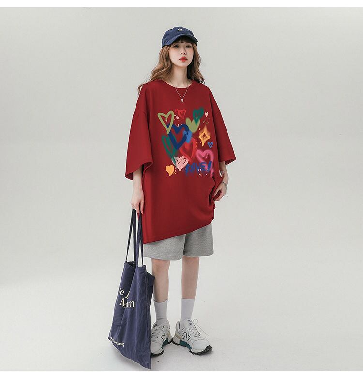 売り切れ必至 プリント ファッション 4色選択 半袖Tシャツ＜S-8594＞